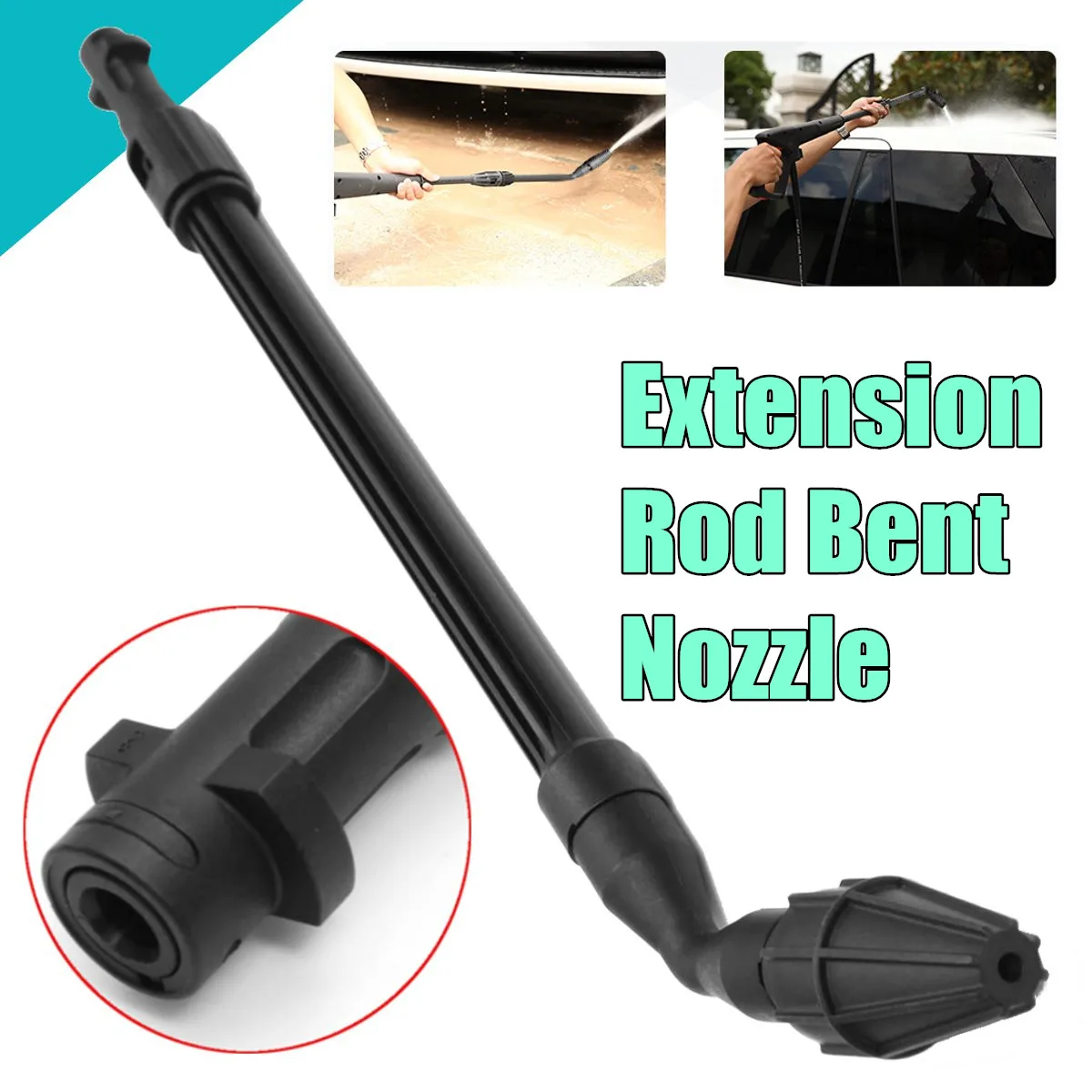 Pressure Washer Sprayer Gun Wash Extension Rod Bent Nozzle For Kar cher