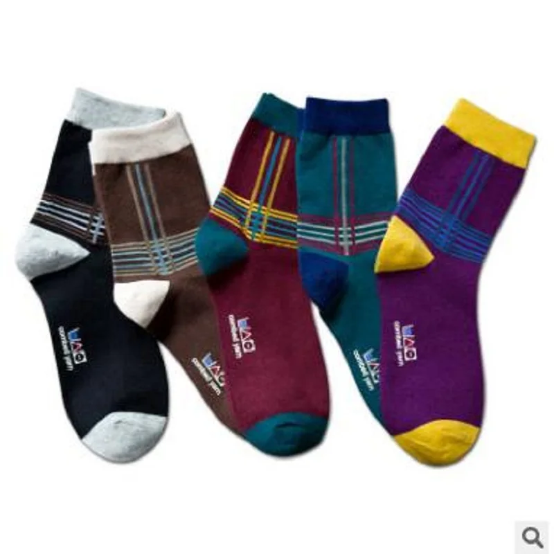 Зимние новые мужские деловые Повседневные Носки классические полосы в носки без пятки