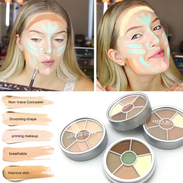 Professional 6 Color Camouflage Concealer For Dark Skin Full Cover