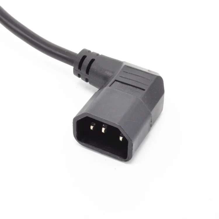 60 см длина правый Угловой IEC 320 C14 папа к C13 Женский Шнур удлинитель питания кабель