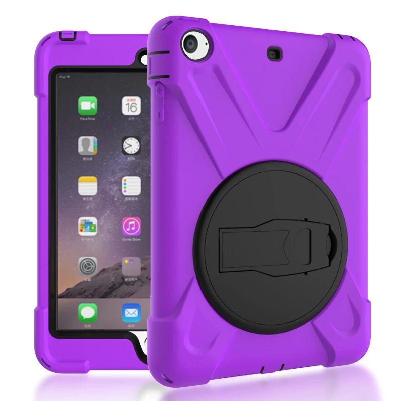 

Kids Safe Shockproof Rubber Silicone Case Stand Cover with Kickstand for Apple iPad Mini 3 Mini 2 Mini Tablet + Stylus