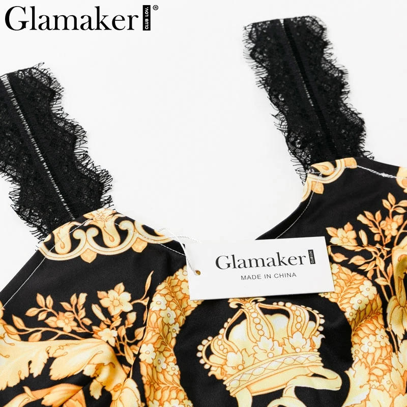 Glamaker, винтажное Черное Женское Платье с принтом пейсли, сексуальный костюм из двух частей, элегантные вечерние платья золотистого цвета, летнее пляжное кружевное платье в стиле пэчворк