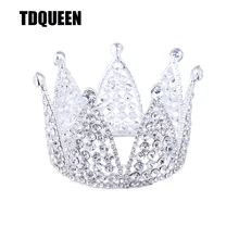 TDQUEEN Tiaras and Crowns Women Big Size Full Round Rhinestone Crown New Arrival Wedding Party Jewelry Bridal Hair Accessories