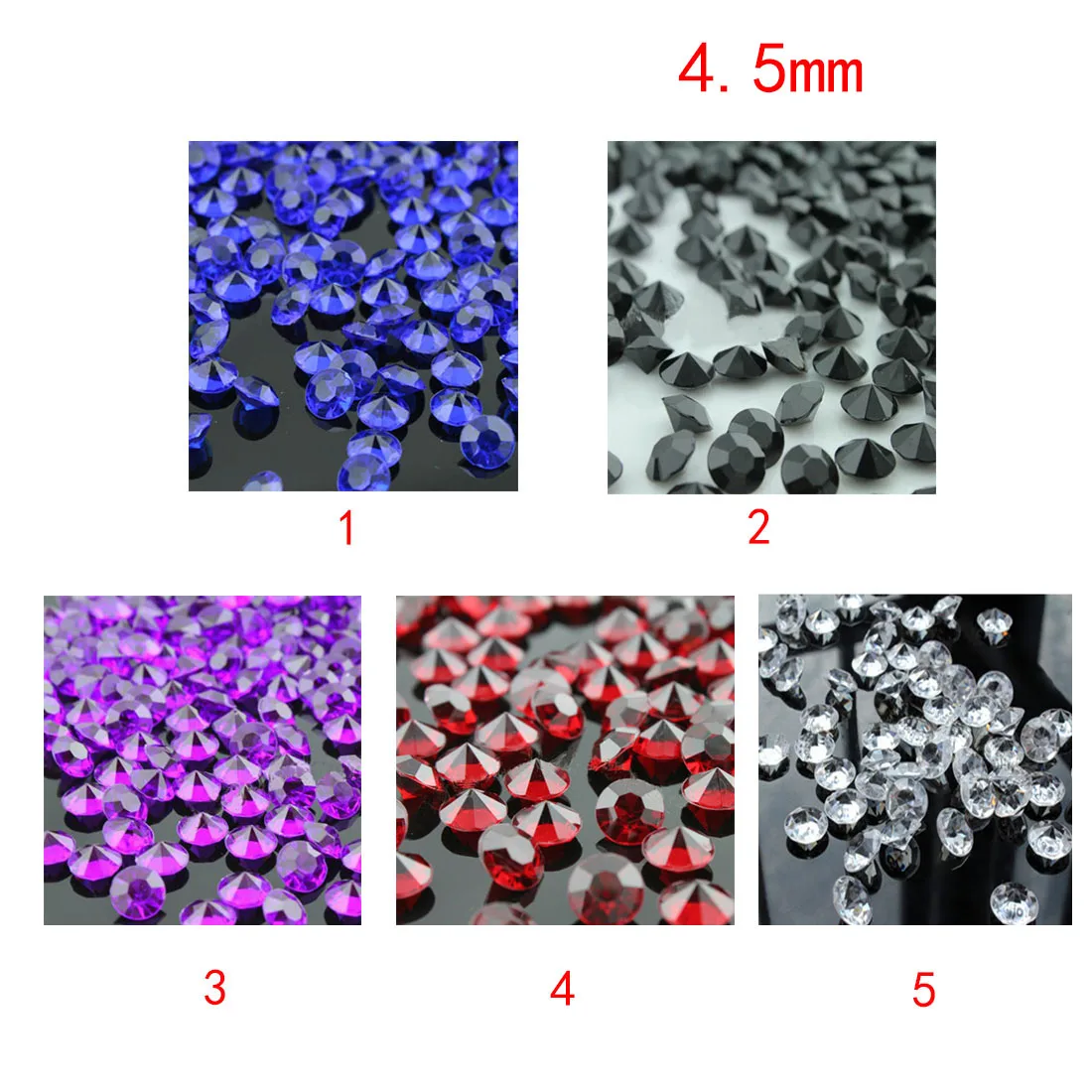 

2000pcs 4.5Mm Scatter Table Crystals Acrylic Confetti Diamond Wedding