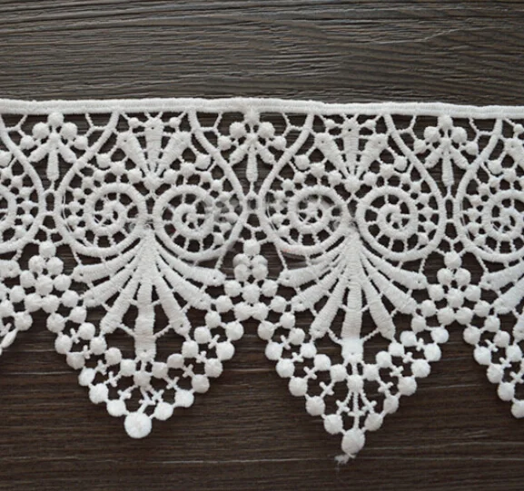 

8.8cm 3.46" wide 5 yard ivory milk silk embroidered tapes lace trim ribbon clothes dress fabric 1026975QL4K25