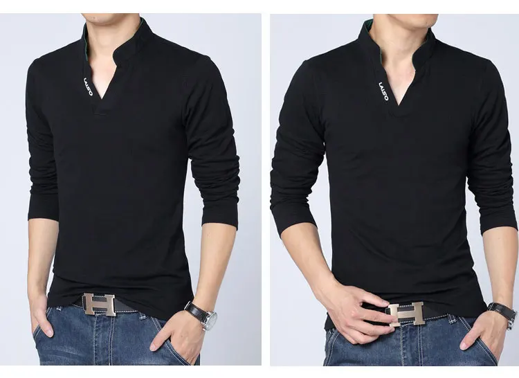 Горячая Распродажа, новинка, модная брендовая мужская рубашка поло, одноцветная приталенная рубашка с длинным рукавом, мужские хлопковые рубашки поло, повседневные рубашки 5XL