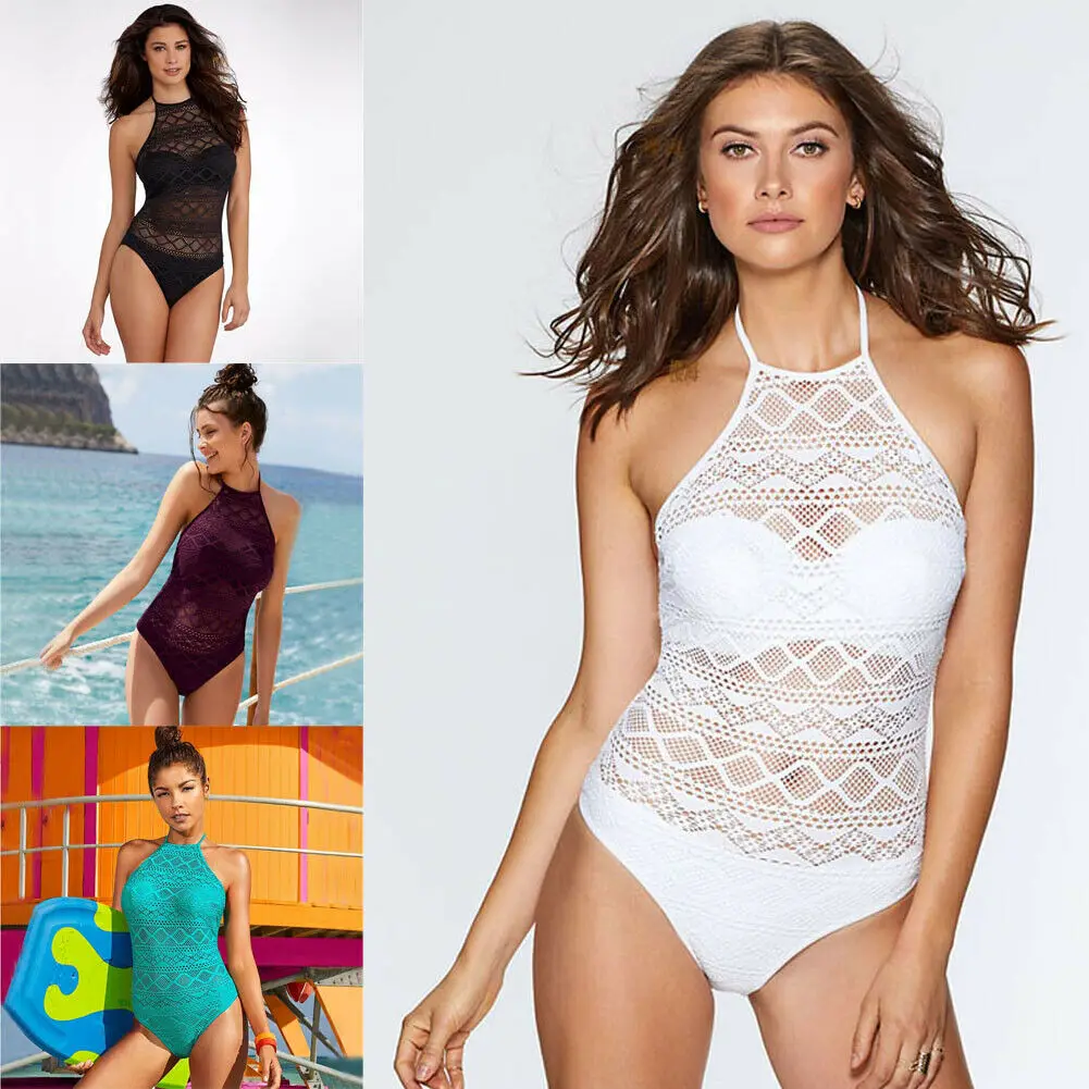

Women's Swimwear Bandage Bodysuit Backless Push-up Padded Bra Bathing Swimsuit