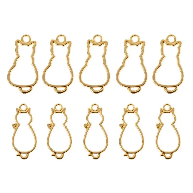 

5Pcs Cute Cat Blank Resin Frame Pendant Open Bezel Setting Jewelry Making