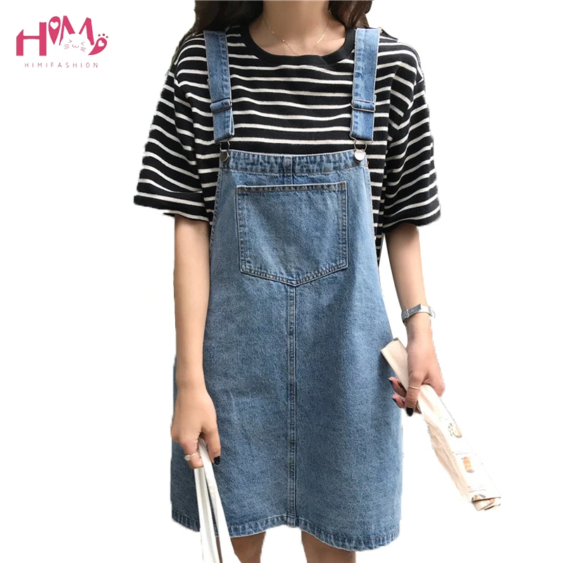 denim overall jumper dress