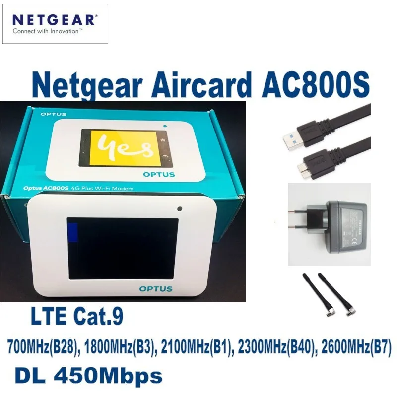 Разблокированный Netgear Aircard AC800S 4G LTE Cat.9 Мобильный Wi Fi роутер модем plus 4g антенна|huawei