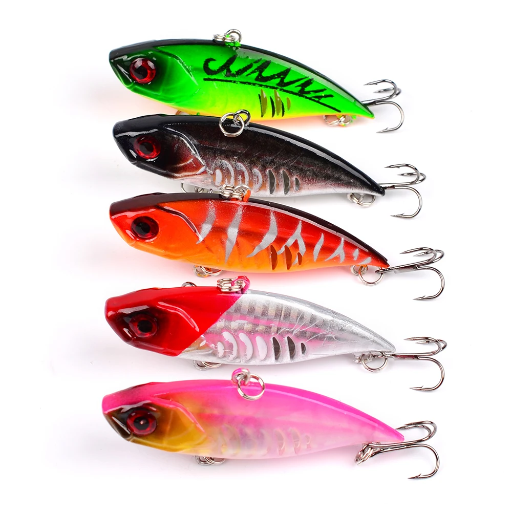 1pc cheap random colour 1PC VIB Fishing Lures 6.5cm 11g Hard Bass Bait 5 Color Fishing Tackle 6