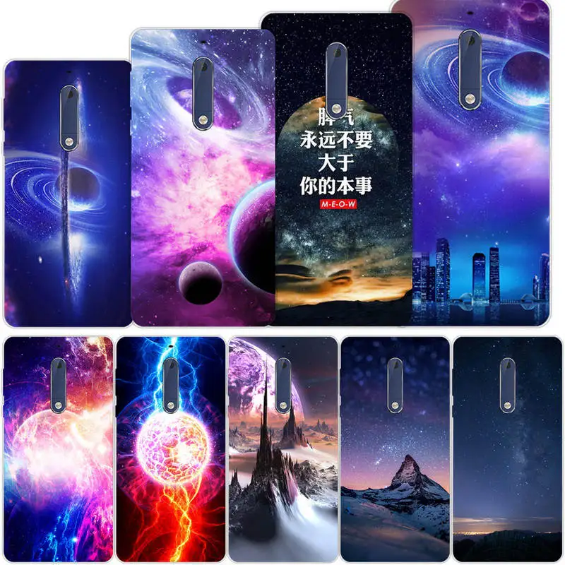 

Silicone Case For Nokia 5 TA 1053 1024 Soft TPU Cell Phone Back Cover Capa Nokia5 2017 TA-1053 TA-1024 Star Space skin ky103