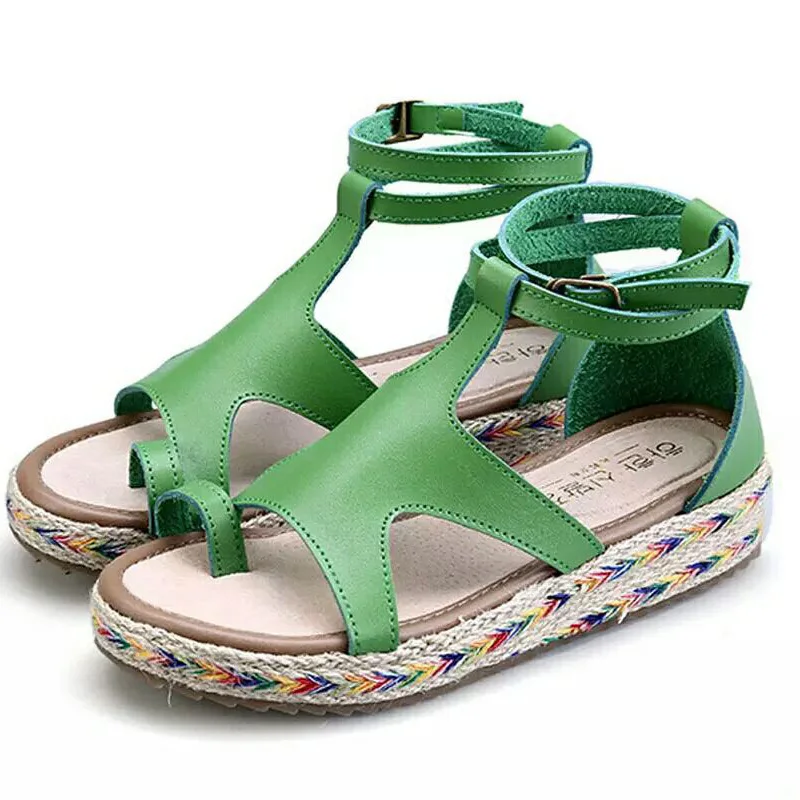 

2019 Women Comfy Platform Wedge Shoes Peep Toe Straw Sandals for Summer ALS88