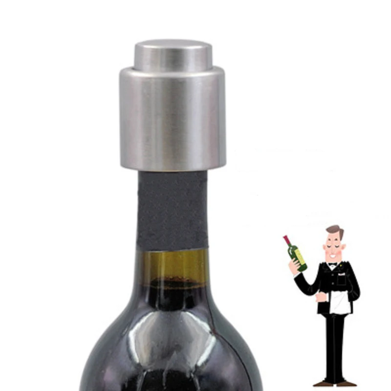 

4.2*5cm 304 Stainless Steel Vacuum Wine Bottle Stopper Silver Champagne Red Wine Bottle Cork Stopper Cap flessenstop bar tools