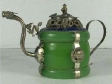 

Rare Chinese Silver Green Jade Bracelet Tea pot Free Shipping