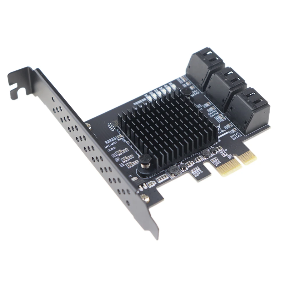 6-Порты и разъёмы PCIe 2,0x1 SATA III адаптер карты Marvell Чипсет Non-Raid для IPFS жесткого диска добычи полезных ископаемых и добавления SATA 3,0 устройств