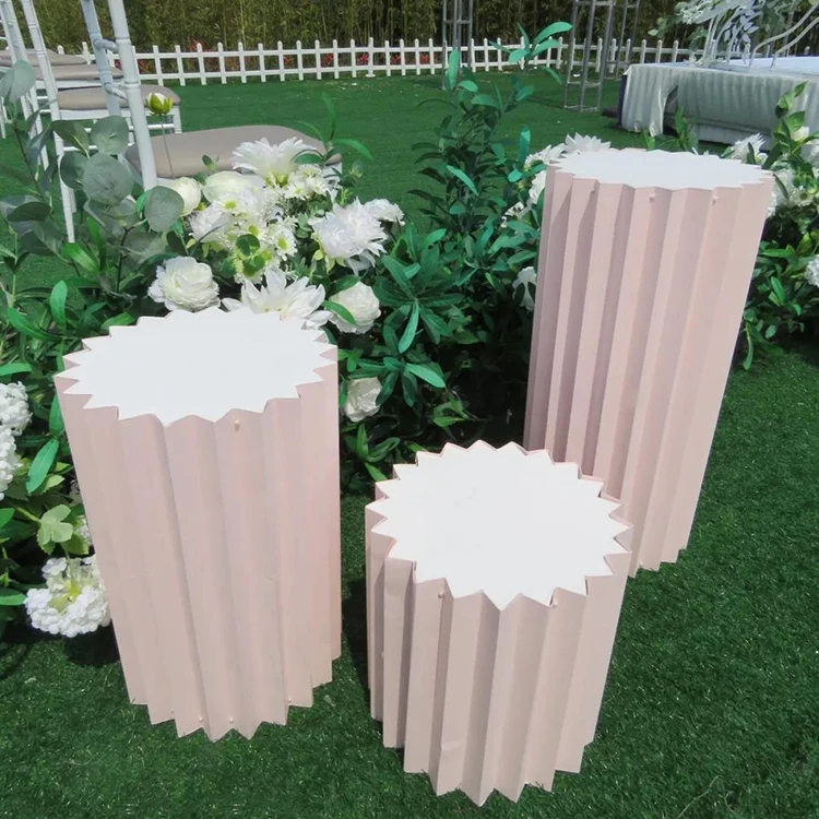 Light pink 3 шт Свадебные реквизиты свадьба сцена оригами цилиндр торговый окно торгового центра дорога свинец украшения стойка для конфет пенная бумага - Цвет: Light pink