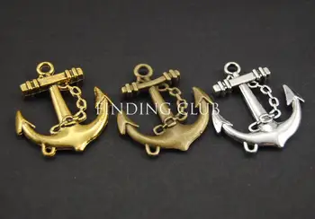 

20pcs/lot 3 Colors Anchor Sea Charm Pendant Fit Bracelets Necklace DIY Metal Jewelry Making