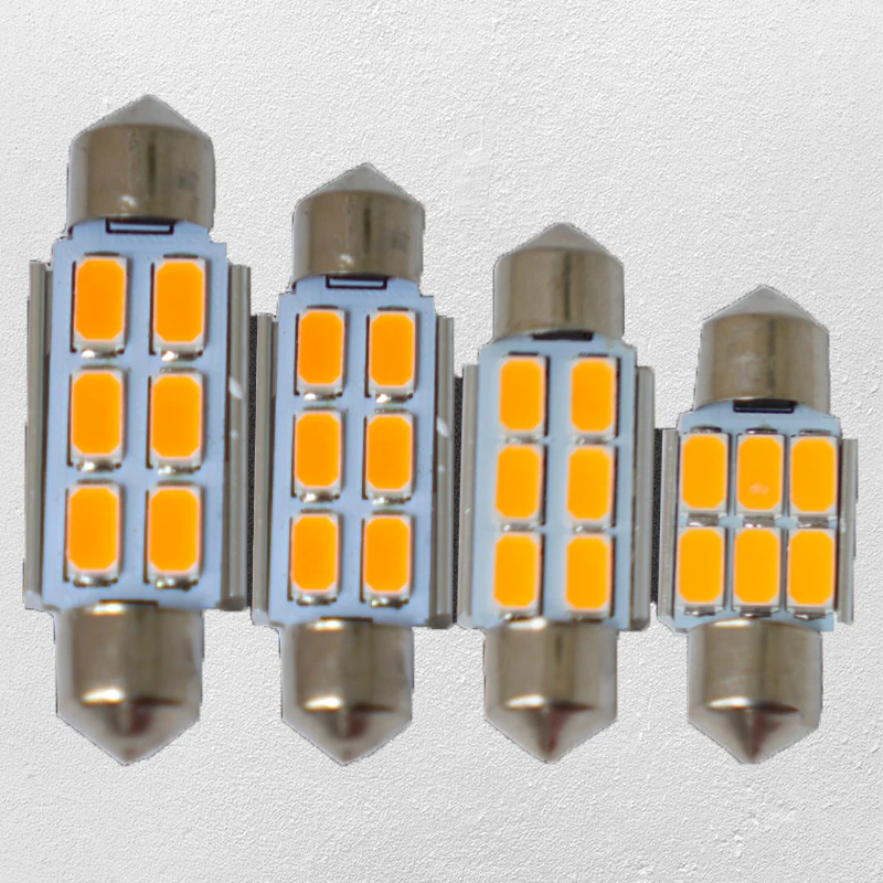 4 шт./лот CANBUS золото желтый 31 мм 36 39 41 12 В 6SMD LED гирлянда купол номерной знак крыша