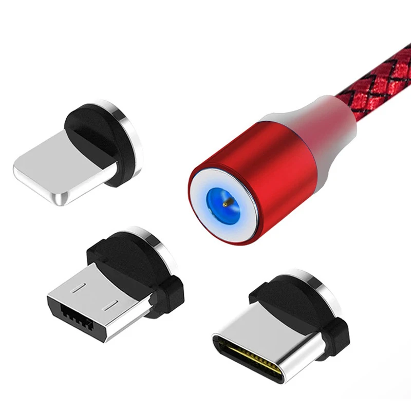 Магнитный кабель Micro Usb Typec шнур для зарядки и синхронизации данных светодиодный смарт Быстрая зарядка для мобильных телефонов samsung iPhone iPad Xiaomi huawei redmi