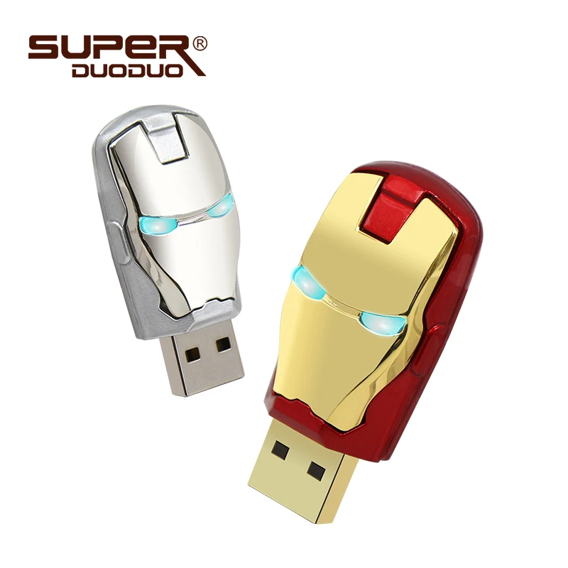 Новые USB флеш-накопители 32 Гб 64 Гб Марвел из Мстителей usb-флэш-накопитель Железный человек 8 Гб 16 Гб usb ключ светодиодный флеш-накопитель