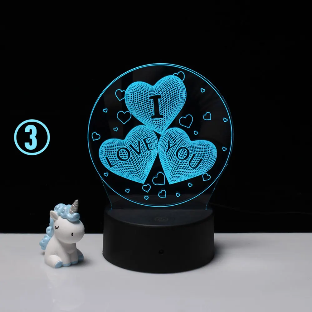 

LED 3D Night lamp remote decorate desk light battery dream flower love heart creative Wedding marry Valentine's Day gift