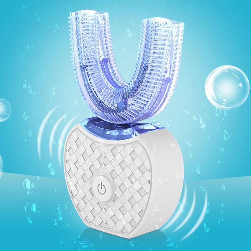 

360 Degrees Intelligent Automatic Sonic Electric Toothbrush U Type Tooth Brush USB Charging Tooth Teeth Whitening Blue Light