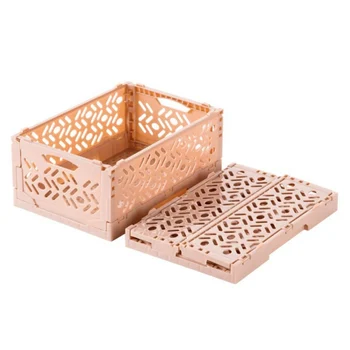 

Household Storage Blue Hamper Foldable Stackable Desktop Storage Basket For Bathroom And Bedroom Organizer