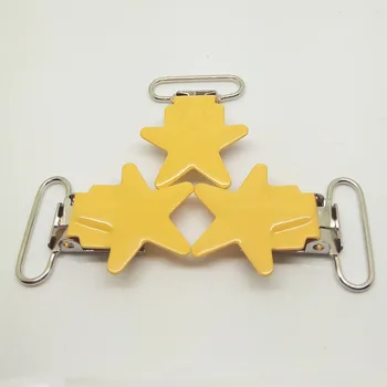 

50pcs pet lot gold suspender clips pacifier clips holder clip for baby enamel suspender clips