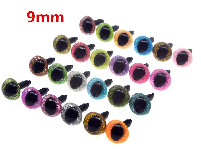 

10pairs 9mm cat eyes safety plastic toy eyes for crafts come with washers