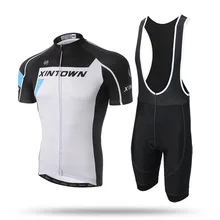 XINTOWN 2017 Men Cycling Jersey Short Sleeve Bike Clothing Polyester Summer Breathable Sports Bicycle Jersey Set