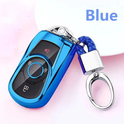 E-Blue-keychain Полнозащитный ТПУ Мягкий складывающийся чехол для ключей оболочка держатель для ключей Чехлы для OPEL Astra Buick ENCORE искусственный кристалл кулон - Название цвета: E-Blue-keychain