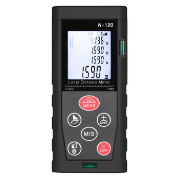 

Handheld Digital Laser Distance Meter 80m to 150m LCD 2 Bubble Levels Range Finder Diastimeter Distance Area Volume Measurement