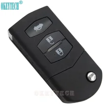 OkeyTech 3 Buttons Remote Car Flip Key Shell Housing Case For Mazda 2 3 5 6 Rx8 Mx5 Atenza Replacement FOB Cover Free Shipping