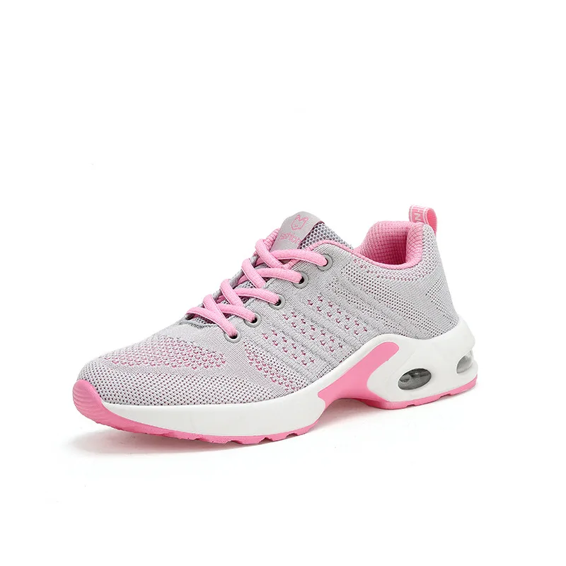 Для женщин кроссовки кроссовки на воздушной подушке женская обувь дышащая Летающий Для женщин спортивная обувь, для студентов из сетчатого материала женская обувь tenis feminino - Цвет: 1872grey pink