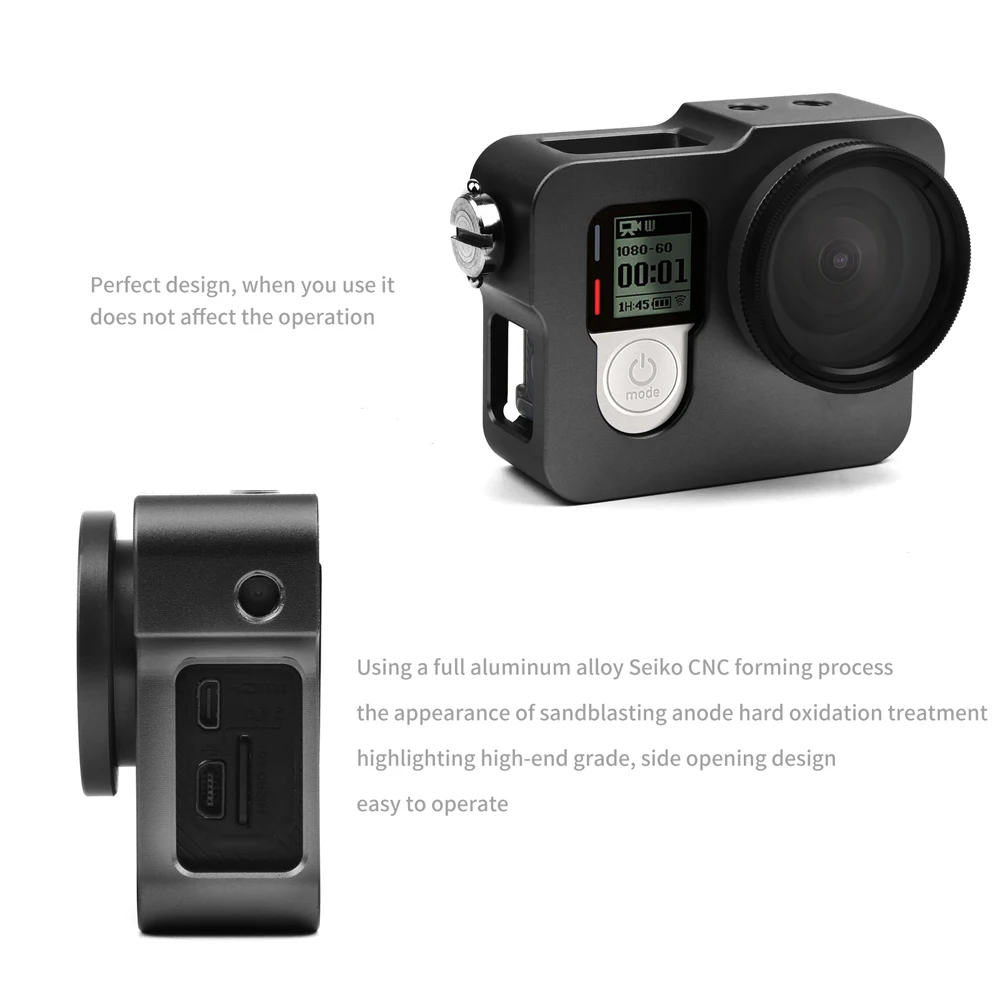 اطلاق النار سبائك الألومنيوم الإطار الإسكان حالة واقية وعرة قفص مع الذهاب برو 4 الأشعة فوق البنفسجية غطاء العدسة ل GoPro بطل 4 الفضة الأسود كامي...