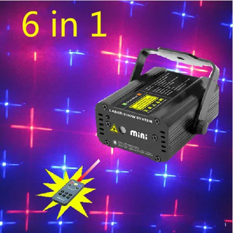 

6 patterns Remote red and blue laser light lighting KTV lamp bar laser light flash