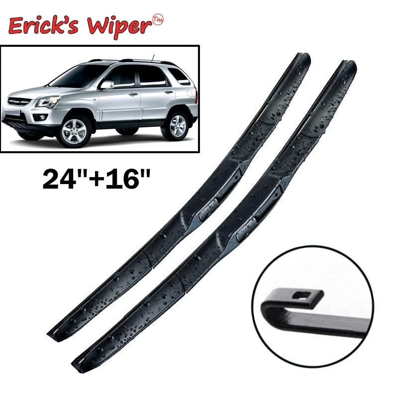 Erick's Wiper LHD Front Hybrid Blades For Kia Sportage JE / KM 2005 - 2010 Windshield Windscreen Window 24&quot+16&quot | Автомобили и