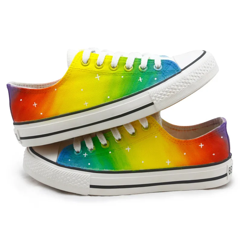 Different Road Hand Starry Sky Canvas Shoe Sneakers Women Canvas Shoe Black Cloth Shoe Platform Shoes Woman Zapatos De Mujer