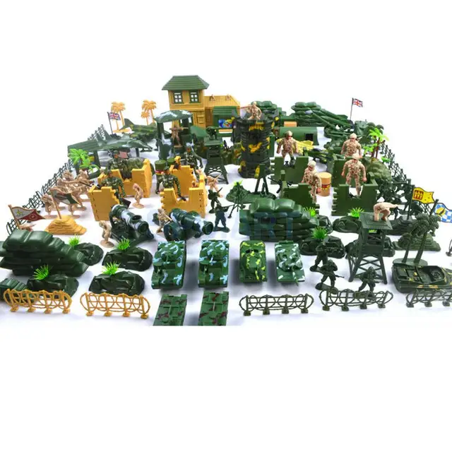 200pcs/ Set Plastic Military Playset 9cm Soldier Army Figures Model