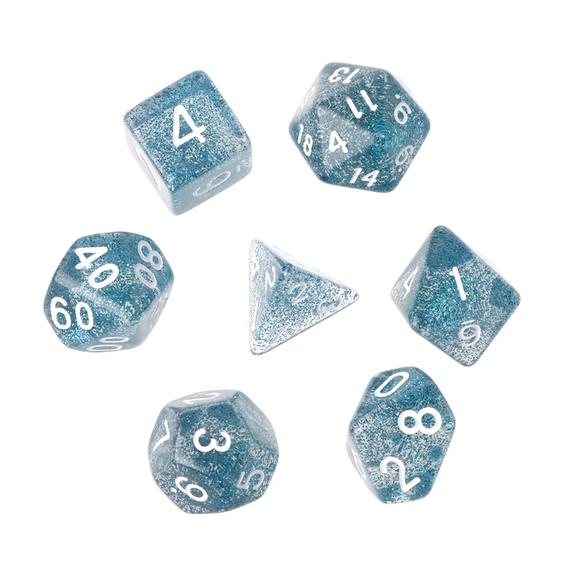 Мерцание многогранные кубики для Дракон Pathfinder D20 D12 D10 D10% D8 D6 D4 7 шт