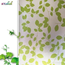 60*400 см винил матовое стекло наклейки, балкон дверь из оконного стекла декоративные оконные плёнки зеленый лист самоклеющиеся окна фольга