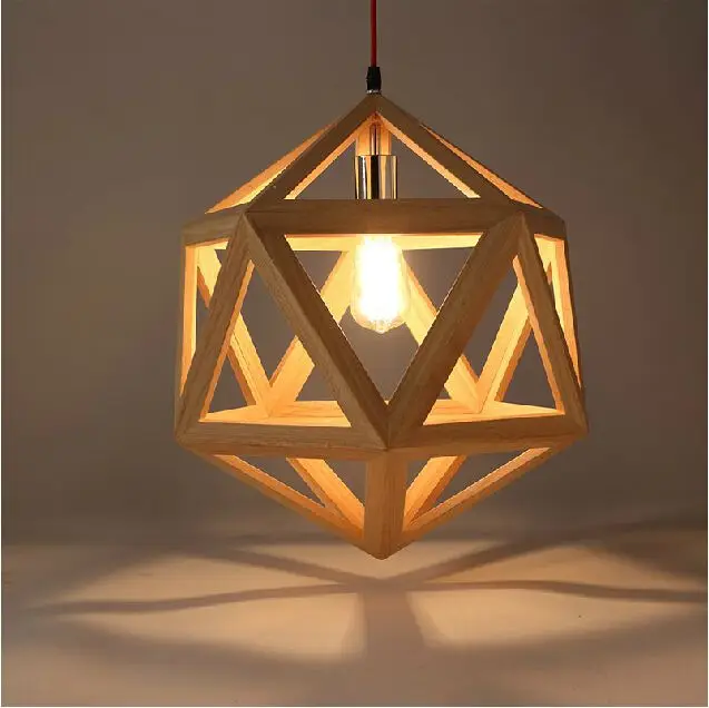 Wood Pendant Lights Modern Restaurant Droplight Creative Art Wood Pendant Lights Modern Restaurant Droplight Creative Art Hexahedral Wooden Hanging Lamp Indoor Lighting Fixture Abajur In From