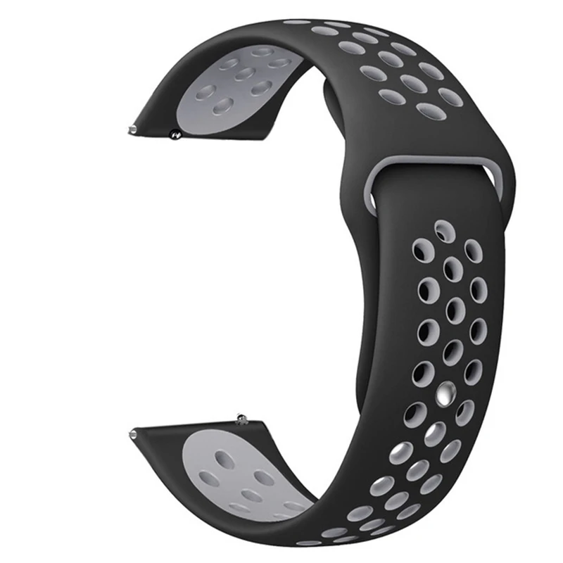 Black Gray Мягкий силиконовый ремешок для часов samsung Galaxy Watch Active Band Galaxy 42 мм ремешок классический S2 спортивный 20 мм быстросъемный ремешок для часов - Цвет ремешка: Black Gray