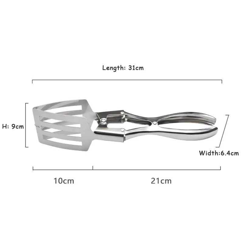 Кухонные инструменты для зажима, многофункциональные принадлежности для барбекю, гриль, жаркое мясо, лопата, хлебные зажимы, инструменты для барбекю, 12 дюймов, 304 нержавеющая сталь