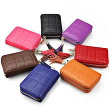 Из натуральной коровьей кожи для женщин держатель для карт бизнес 15 слот для карт Леди ID держатель для карт чехол-портмоне для карточек унисекс кошелек