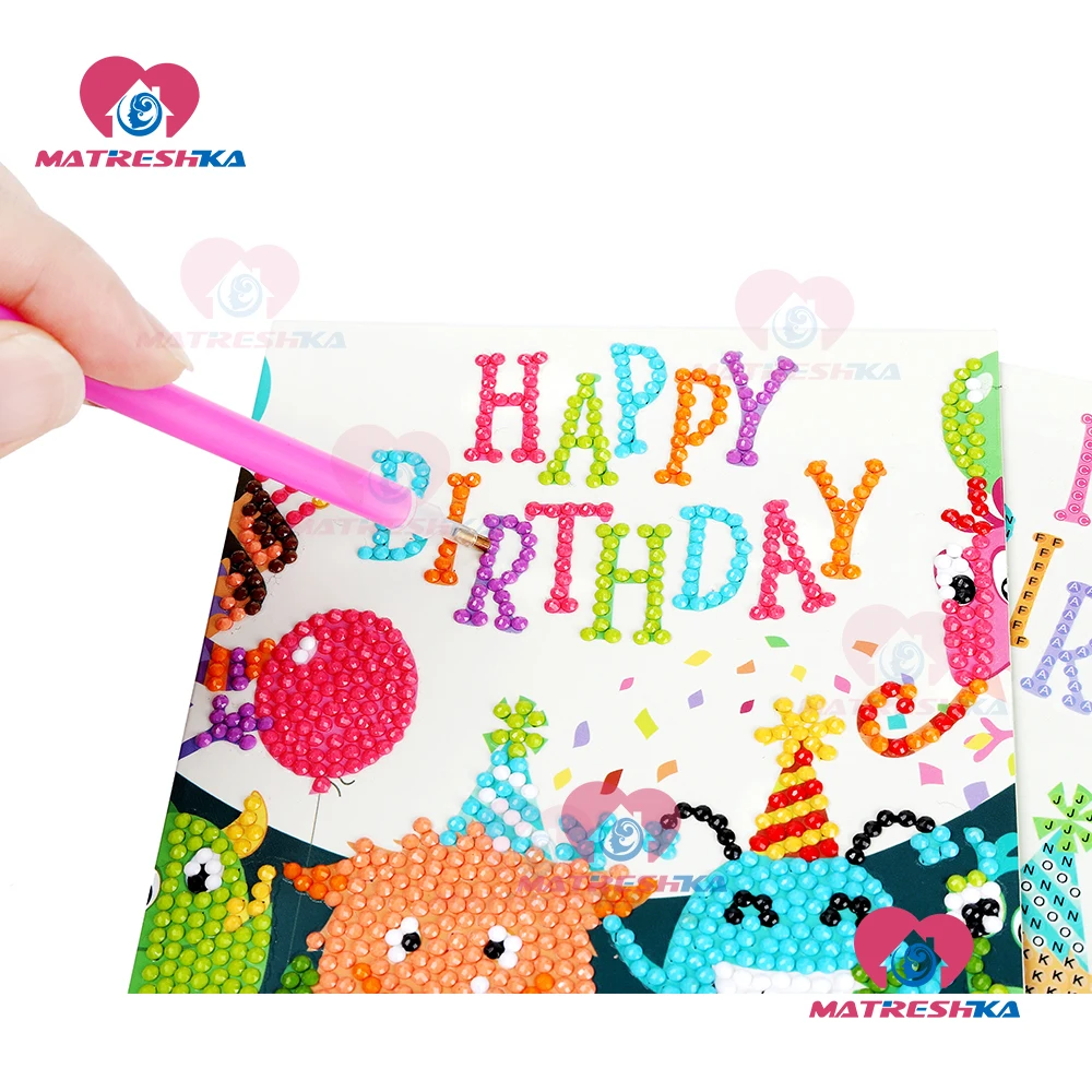  DIY 5d diamond painting Mosaic Gift Diy Greeting Birthday cards stickers Invitation Party card enve - 32957516036