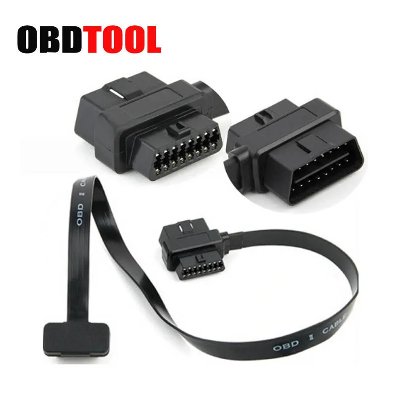 

Male + Female Flat Wire OBD2 Extension Adapter OBD2 16-pin 16 Pin Full Convert Cord for Car Diagnostic Scanner Connector JC10