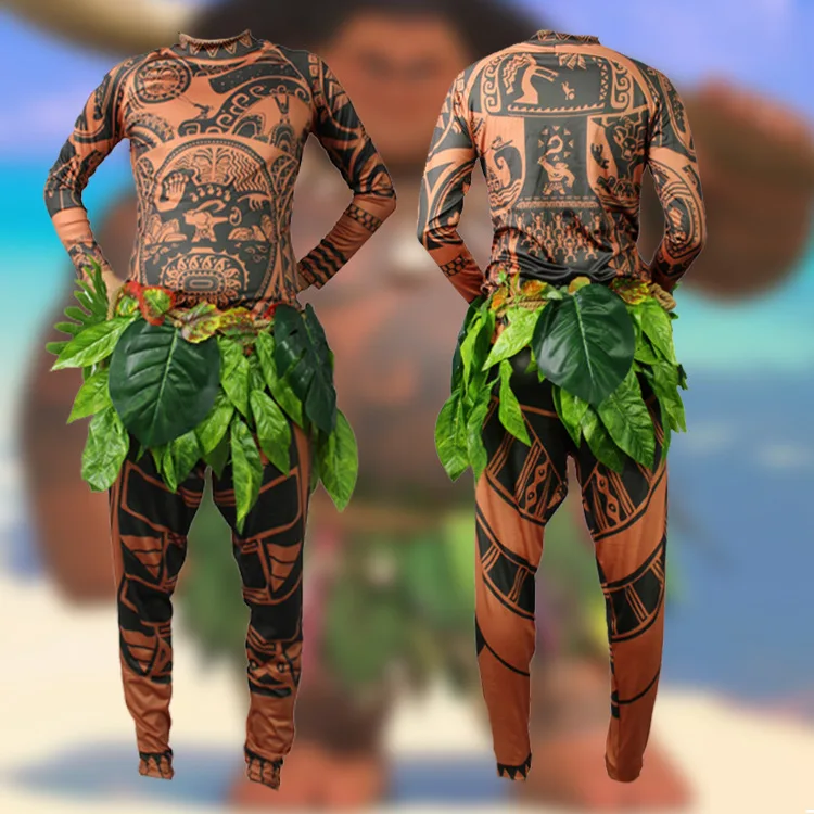 Movie Moana костюм в стиле Мауи Моаны для взрослых косплей Детские комплекты