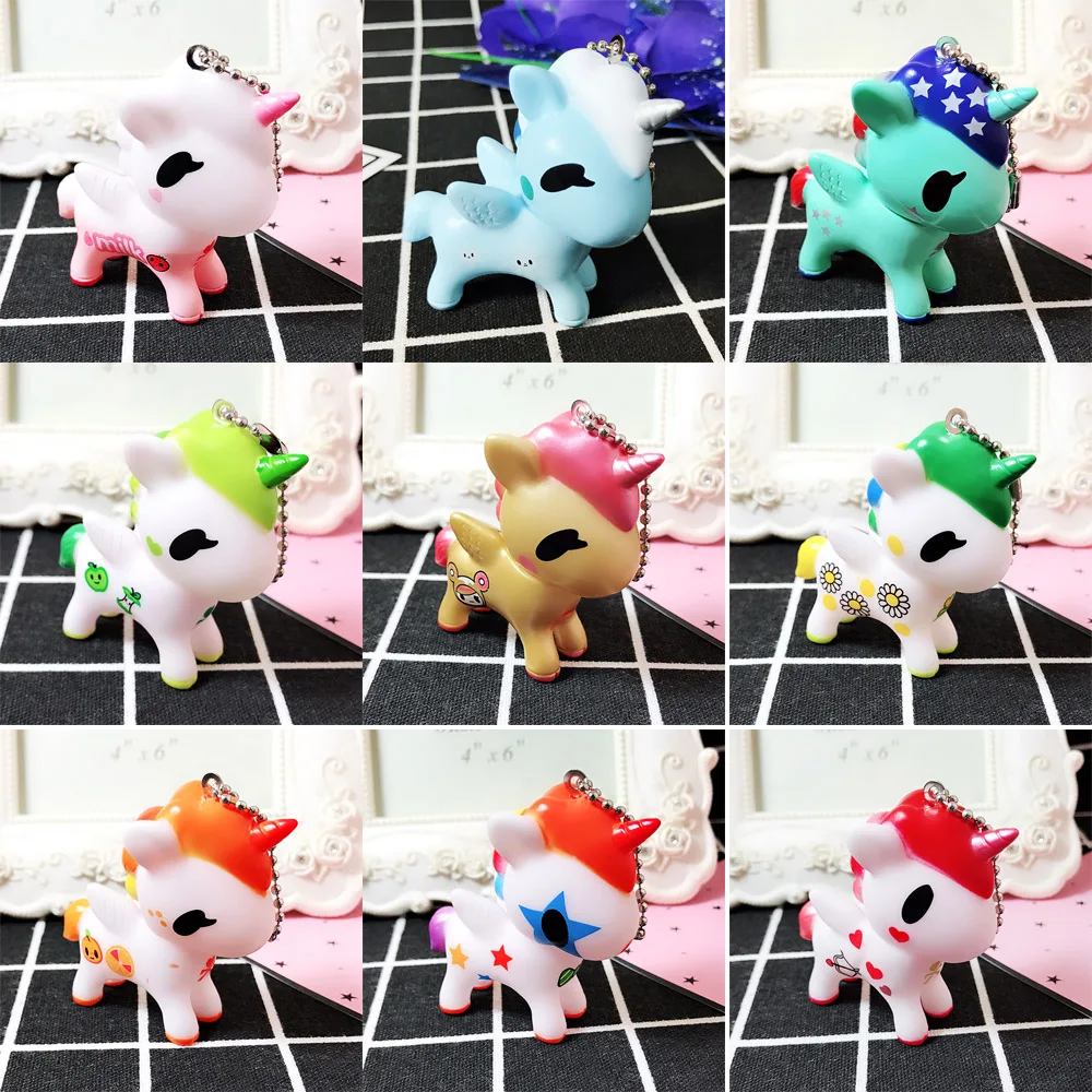 

Animal Keyring Gifts for Women Girl Tokidoki Unicornio Action Figure Mini Tokidoki Model Cute Unicorn Keychain Model toys
